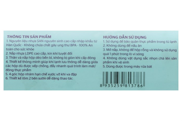Bộ 4 hộp đựng thực phẩm nhựa Biozone KB-ST4P01 Màu Xanh Dương