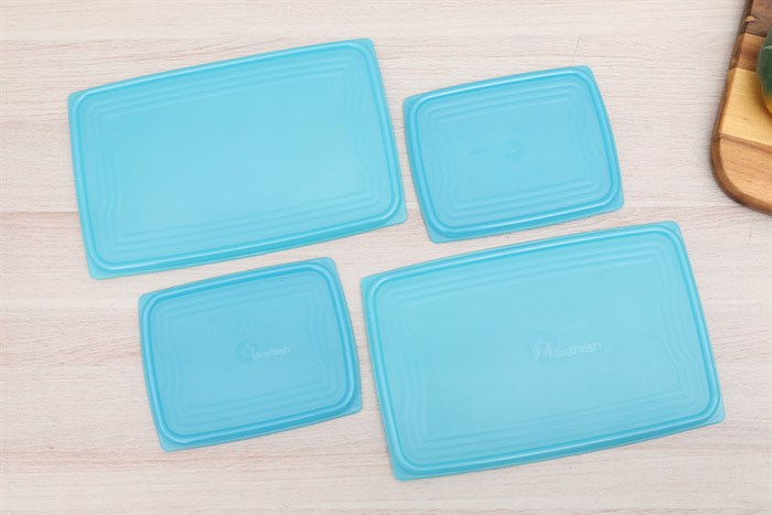 Bộ 4 hộp đựng thực phẩm nhựa Biozone KB-ST4P01 Màu Xanh Dương