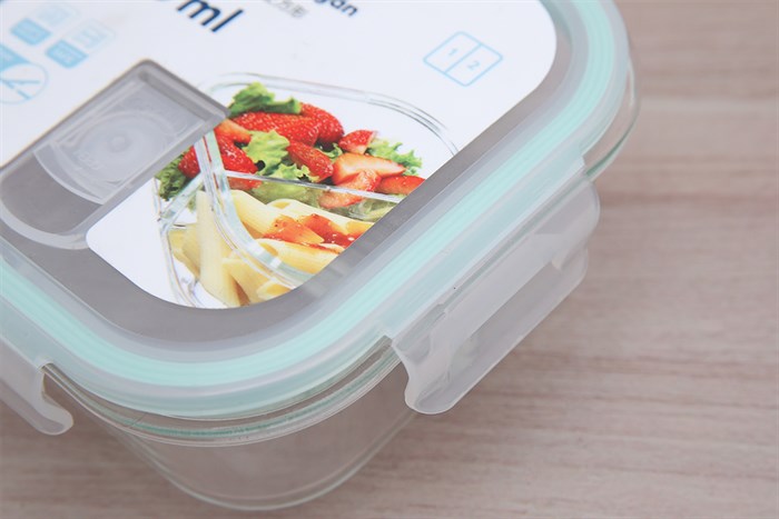 Hộp đựng thực phẩm thủy tinh 2 ngăn 800 ml Nikko Màu Trắng
