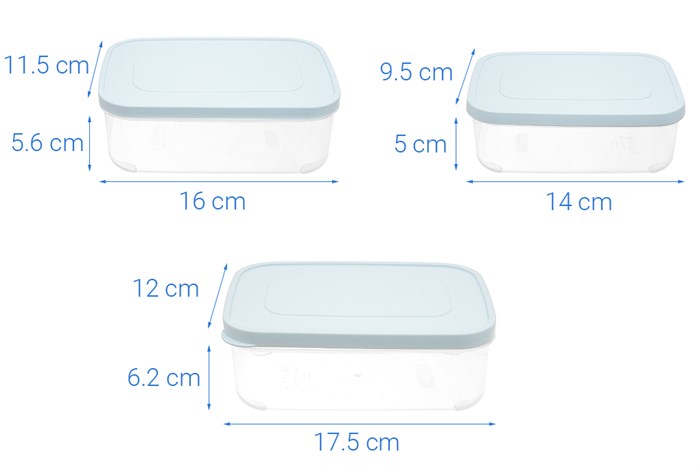 Bộ 6 hộp nhựa đựng thực phẩm 2500 ml Inochi Hokkaido Màu Trắng