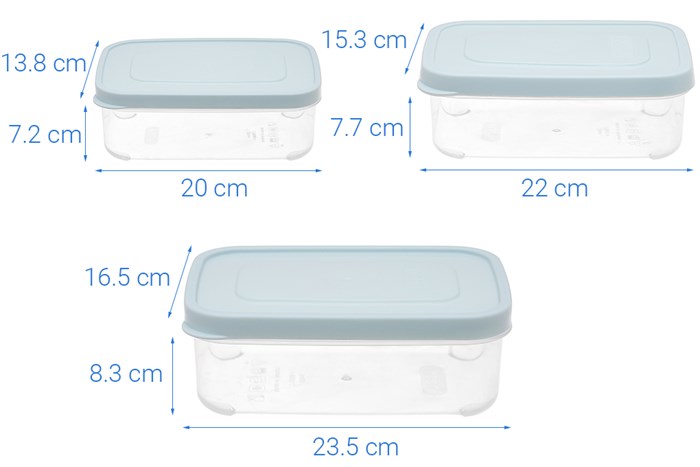 Bộ 6 hộp nhựa đựng thực phẩm 2500 ml Inochi Hokkaido Màu Trắng