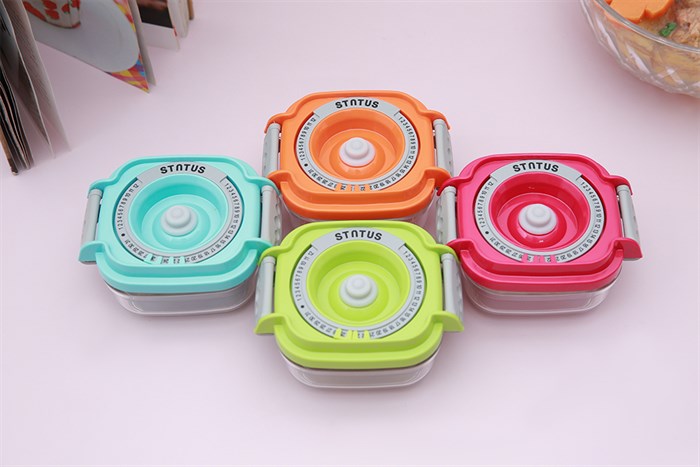 Bộ 5 món hộp nhựa đựng thực phẩm trẻ em hút chân không 150 ml Status Màu Hồng