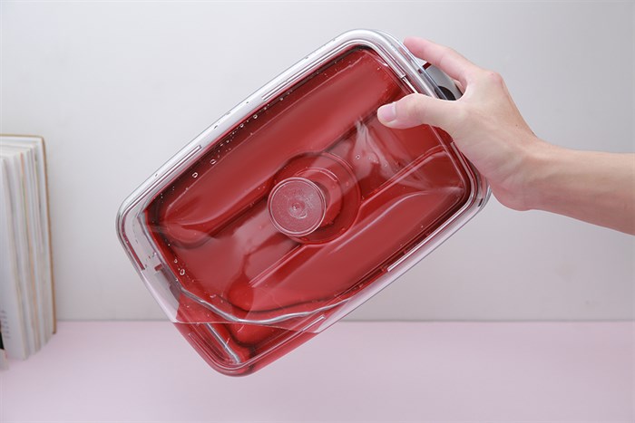 Bộ 5 món hộp nhựa đựng thực phẩm chân không 4500 ml Status Màu Đỏ