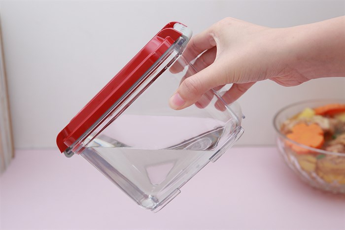 Bộ 5 món hộp nhựa đựng thực phẩm chân không 2000 ml Status Màu Đỏ