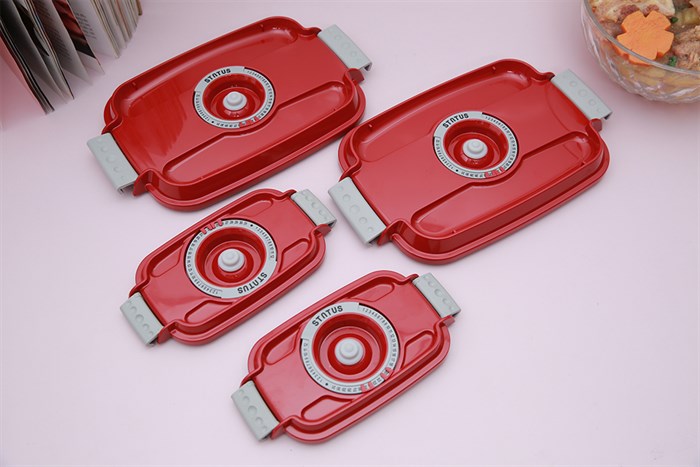 Bộ 5 món hộp nhựa đựng thực phẩm chân không 2000 ml Status Màu Đỏ