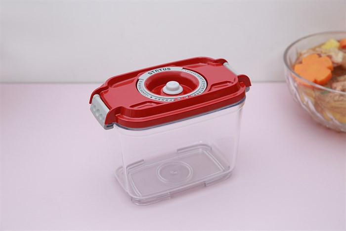 Bộ 5 món hộp nhựa đựng thực phẩm chân không 2000 ml Status Màu Đỏ