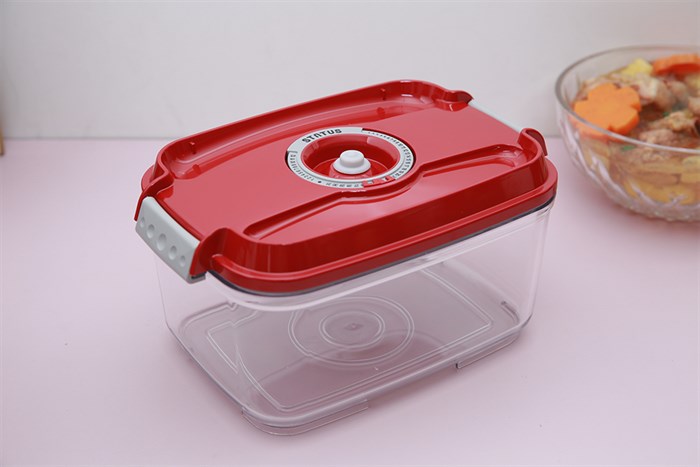 Bộ 5 món hộp nhựa đựng thực phẩm chân không 2000 ml Status Màu Đỏ