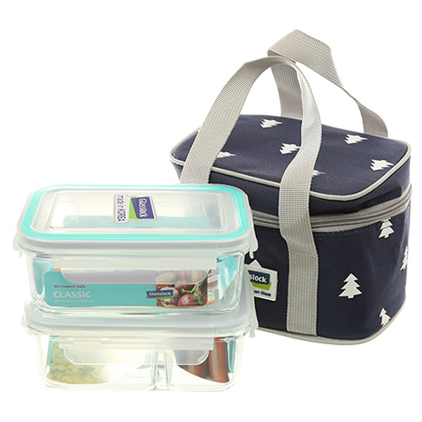 Bộ 2 hộp đựng thực phẩm thủy tinh Glasslock Lunch67-71