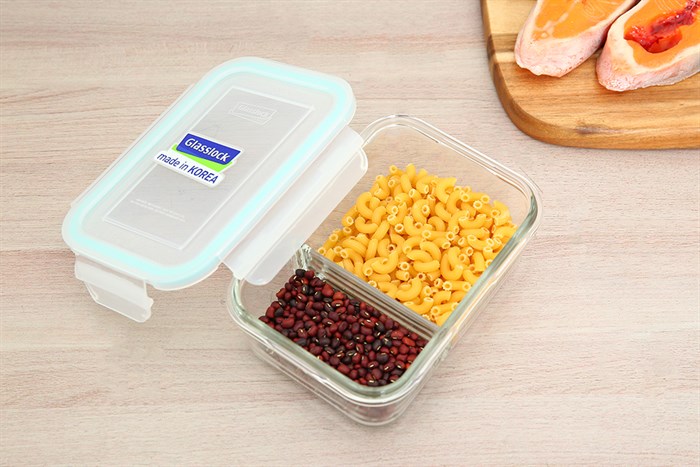 Bộ 2 hộp đựng thực phẩm thủy tinh Glasslock Lunch67-71 Màu Trắng