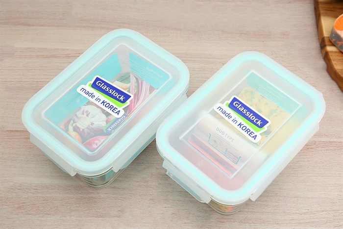 Bộ 2 hộp đựng thực phẩm thủy tinh Glasslock Lunch67-71 Màu Trắng
