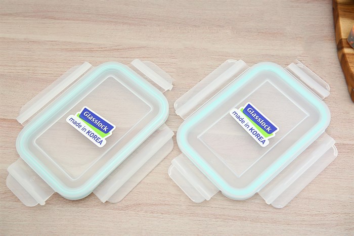 Bộ 2 hộp đựng thực phẩm thủy tinh Glasslock Lunch67-71 Màu Trắng