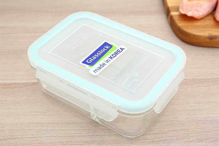 Hộp đựng thực phẩm thủy tinh 2 ngăn 670 ml Glasslock MCRK067 Màu Trắng
