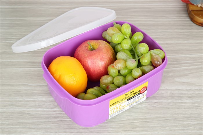 Hộp đựng thực phẩm nhựa 1790 ml Delites E-1065/C Màu Tím