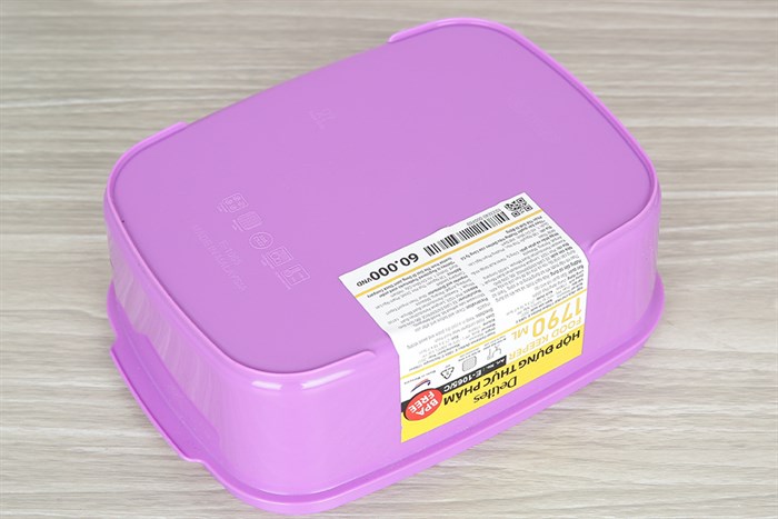 Hộp đựng thực phẩm nhựa 1790 ml Delites E-1065/C Màu Tím
