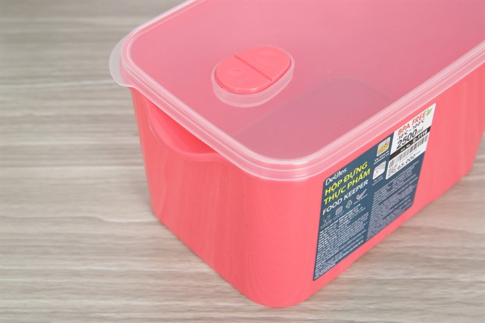 Hộp đựng thực phẩm nhựa 2500 ml Delites E-1116 Màu Hồng