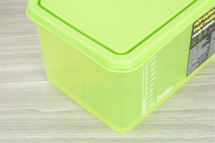 Hộp đựng thực phẩm nhựa 2800 ml Delites E-1395 Màu Xanh lá