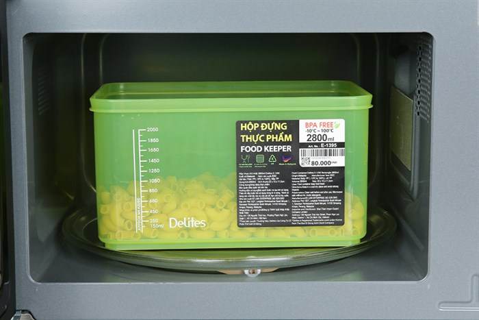 Hộp đựng thực phẩm nhựa 2800 ml Delites E-1395 Màu Xanh lá
