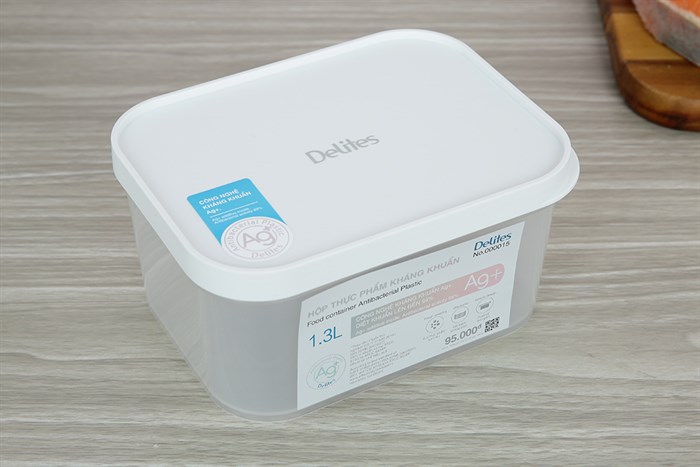 Hộp đựng thực phẩm nhựa 1300 ml Delites 000015 Màu Trắng