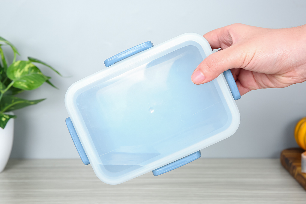Hộp đựng cơm nhựa 2 ngăn 680 ml Delites 1232 Màu Xanh Dương