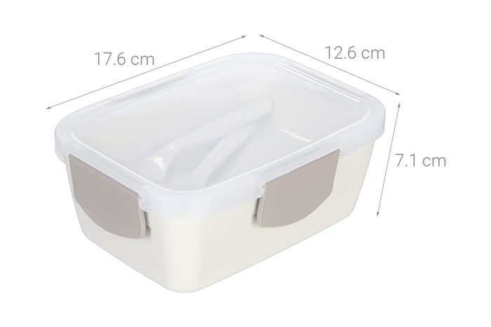 Hộp đựng cơm nhựa 2 tầng 930 ml Delites 1372 Màu Màu be