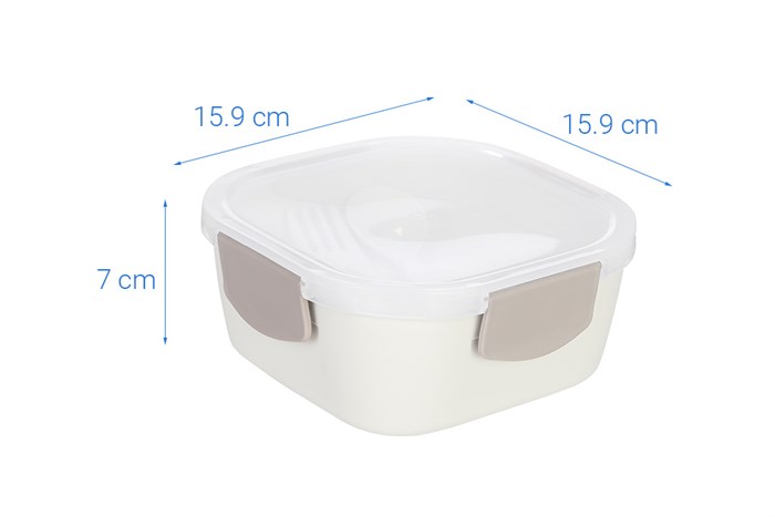 Hộp đựng cơm nhựa 2 tầng 1080 ml Delites 1371 Màu Màu be
