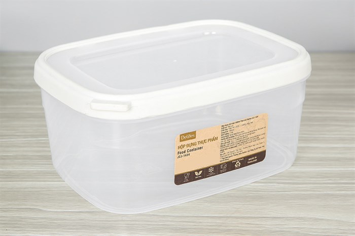 Hộp đựng thực phẩm nhựa Thái Lan 1800 ml Delites JCJ-1434 Màu Trắng