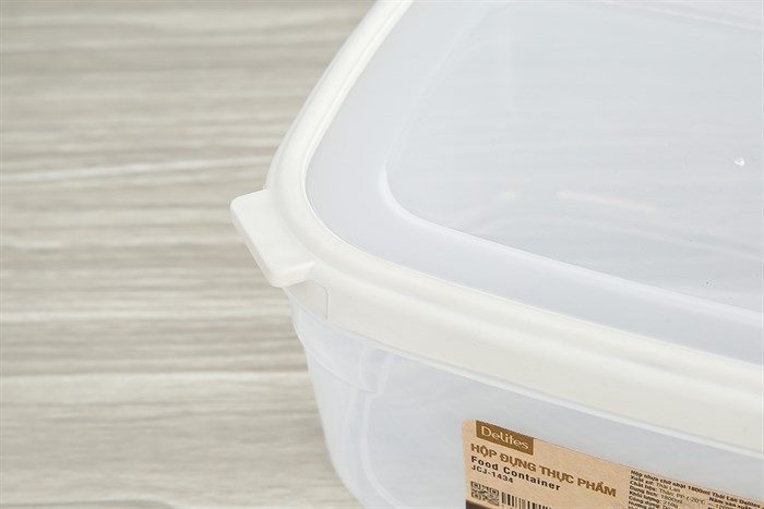 Hộp đựng thực phẩm nhựa Thái Lan 1800 ml Delites JCJ-1434 Màu Trắng