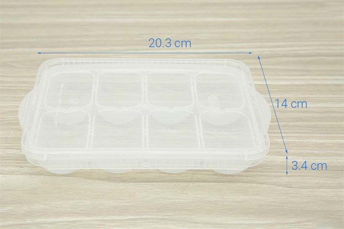 Hộp khay nhựa trữ đông đồ ăn dặm Amori Inochi HIN.KHAD.AMOR Màu Trắng