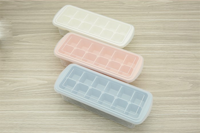 Hộp khay nhựa trữ đông Kari Inochi HIN.KHDA.12VI Màu Trắng ngà/Hồng nhạt/Xanh nhạt