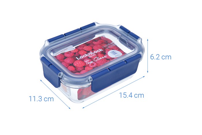 Hộp đựng thực phẩm thủy tinh 380 ml Lock&Lock LBG422BLU Màu Xanh Dương