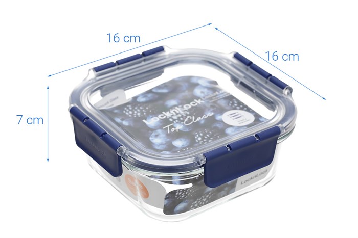 Hộp đựng thực phẩm thủy tinh Lock&Lock LBG224BLU Màu Xanh Dương