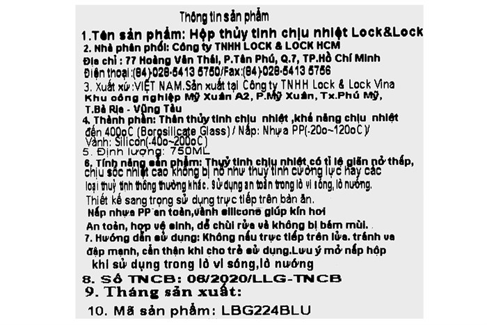 Hộp đựng thực phẩm thủy tinh Lock&Lock LBG224BLU Màu Xanh Dương