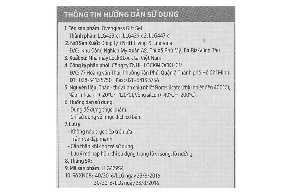 Bộ 4 hộp đựng thực phẩm thủy tinh Lock&Lock LLG429S4 Màu Trắng