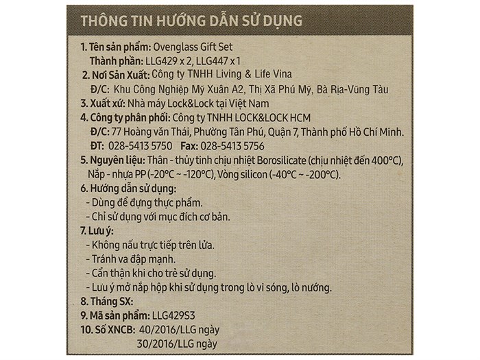 Bộ 3 hộp đựng thực phẩm thủy tinh Lock&Lock LLG429S3 Màu Trắng