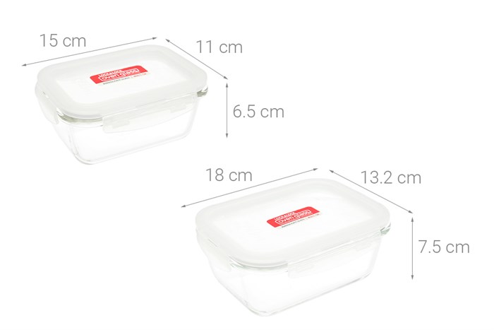 Bộ 4 hộp đựng thực phẩm thủy tinh Lock&Lock LLG423S4 Màu Trắng