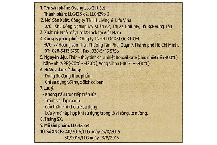 Bộ 4 hộp đựng thực phẩm thủy tinh Lock&Lock LLG423S4 Màu Trắng