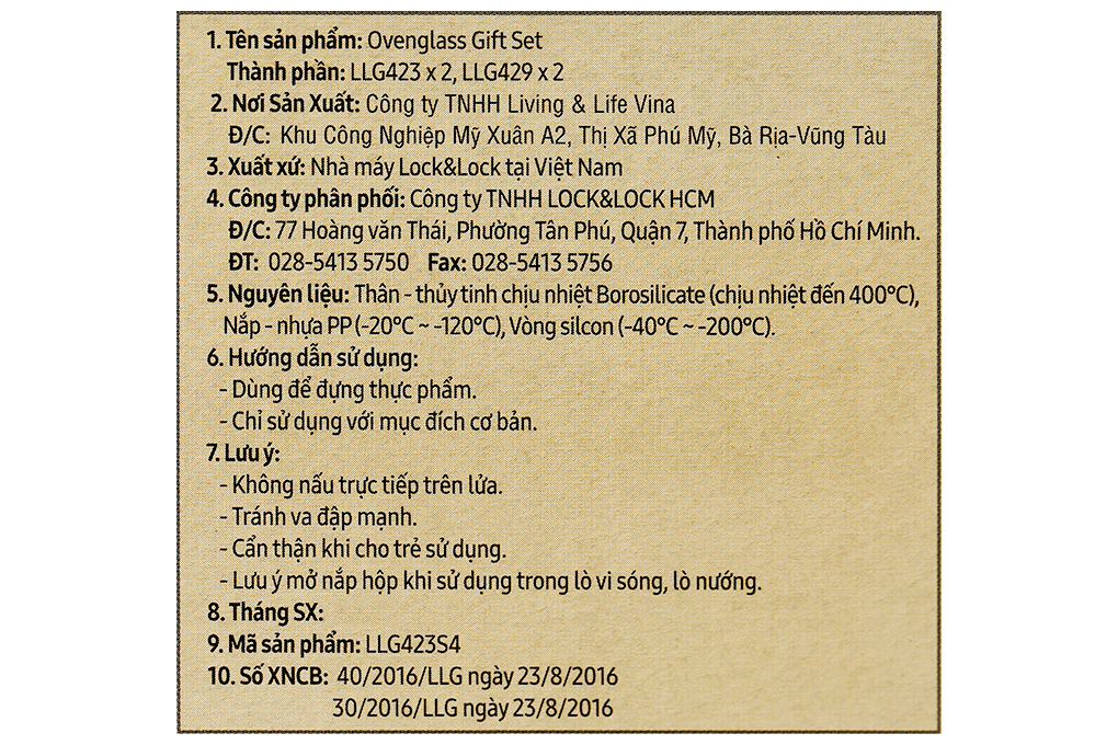 Bộ 4 hộp đựng thực phẩm thủy tinh Lock&Lock LLG423S4 Màu Trắng