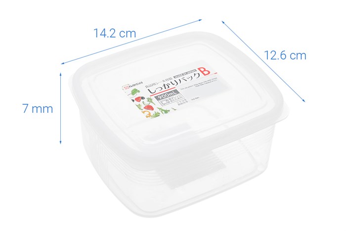 Hộp đựng thực phẩm nhựa 900 ml Nakaya K112 Màu Trắng