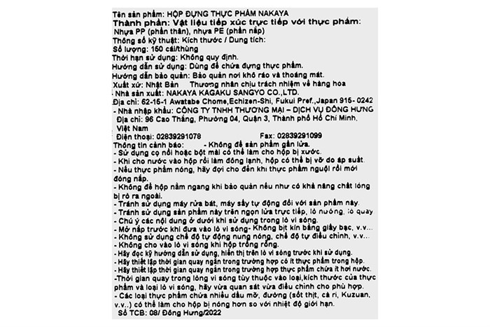 Hộp đựng thực phẩm nhựa 900 ml Nakaya K112 Màu Trắng