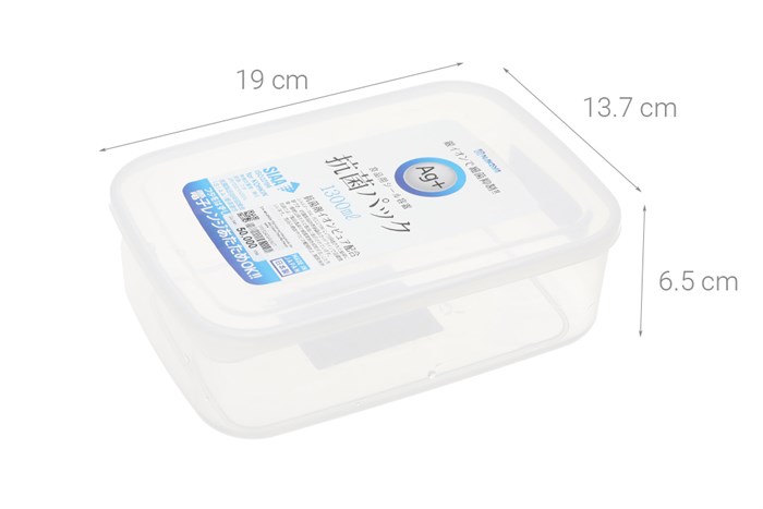 Hộp đựng thực phẩm nhựa 1.3 lít Nakaya K404 Màu Trắng