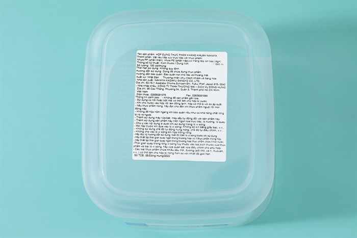 Hộp đựng thực phẩm nhựa 1 lít Nakaya K406 Màu Trắng