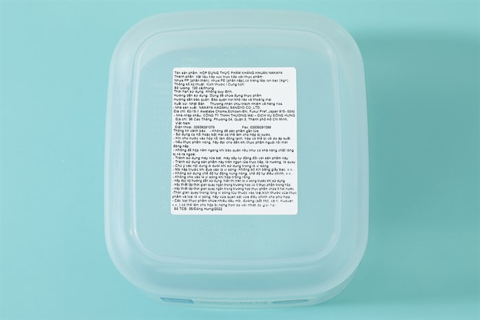 Hộp đựng thực phẩm nhựa 700 ml Nakaya K426 Màu Trắng