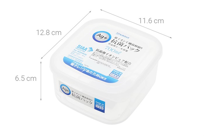 Hộp đựng thực phẩm nhựa 700 ml Nakaya K426 Màu Trắng