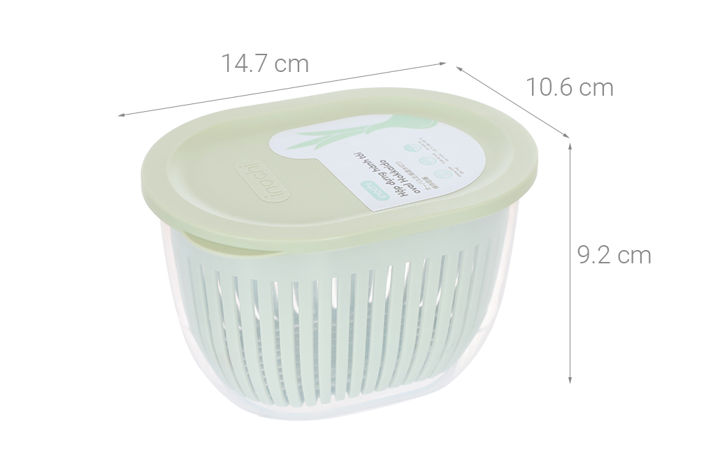 Hộp đựng hành tỏi nhựa Inochi Hokkaido HIN.HOHT.OVAL Màu Xanh mint