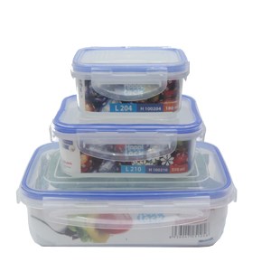 Bộ 3 hộp nhựa dùng được lò vi sóng 180, 350, 900 ml Happi Lock