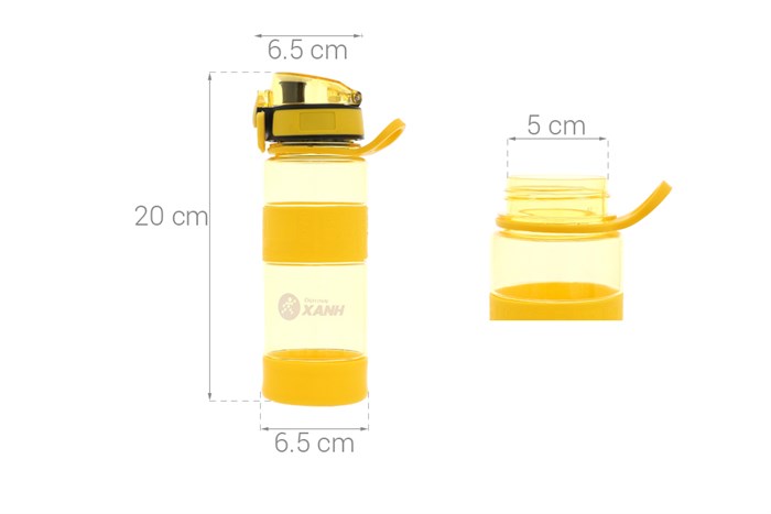Bình đựng nước nhựa 470 ml DMX-PC003 Màu Vàng