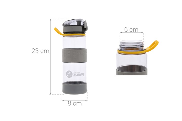 Bình đựng nước nhựa 770 ml DMX-PC004 Màu Xám