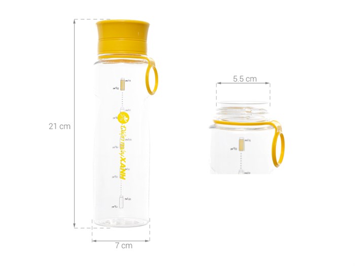 Bình đựng nước nhựa Thái Lan 750 ml Pioneer PP003 Màu Vàng
