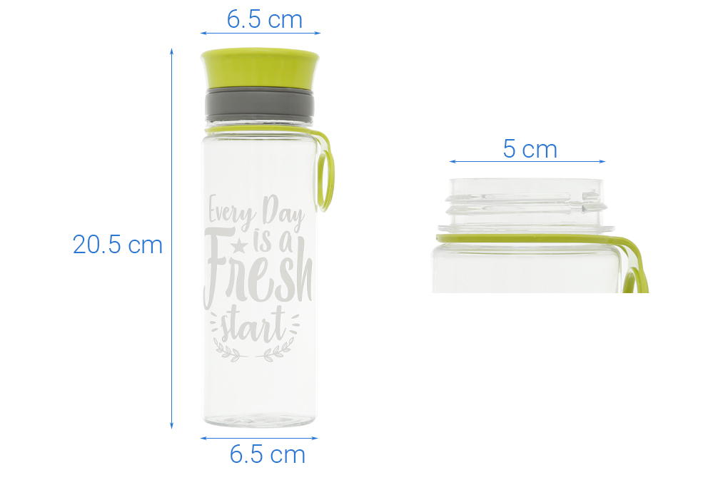 Bình đựng nước nhựa 575 ml Pioneer PP001A Màu Xanh lá