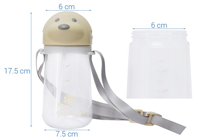 Bình đựng nước nhựa 460 ml DMX DL-19602-B Màu Trắng